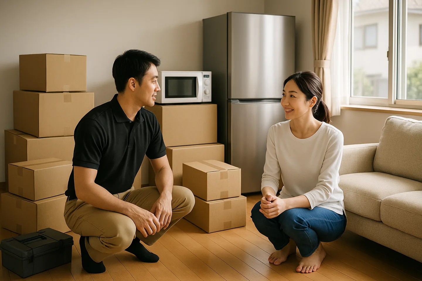 不用品の査定の様子